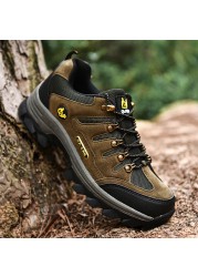 Men Climbing Hiking Shoes Couples Lace Up Sneaker Leather Designer Trainers Outdoor Non-slip Men Trekking Shoes Zapatos Hombre