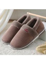 Home Shoes for Men Winter Warm Furry Short Plush Mens Slippers Non-slip Bedroom Shoes Couple Soft Indoor Shoes Male Plus Size 47