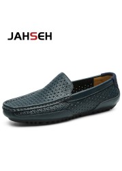 Handmade Genuine Leather Men Loafers Comfortable Slip On Driving Casual Shoes Brand Soft Moccasins Plus Size 37-47 Dropshipping