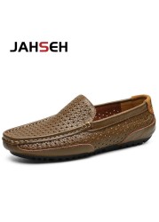 Handmade Genuine Leather Men Loafers Comfortable Slip On Driving Casual Shoes Brand Soft Moccasins Plus Size 37-47 Dropshipping