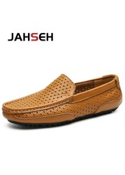 Handmade Genuine Leather Men Loafers Comfortable Slip On Driving Casual Shoes Brand Soft Moccasins Plus Size 37-47 Dropshipping