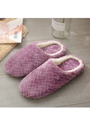 Women Winter Indoor Shoes Slippers Silent Soft-soled Warm Slippers Plus Velvet Non-slip Cotton Slippers Zapatillas De Casa