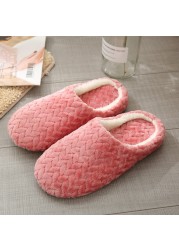 Women Winter Indoor Shoes Slippers Silent Soft-soled Warm Slippers Plus Velvet Non-slip Cotton Slippers Zapatillas De Casa