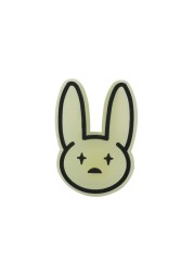 50pcs/lot ipad rabbit pvc glow luminous shoe charms plastic adornment in the dark shoes decoration accessories promotional gift