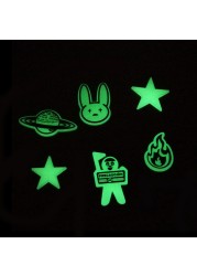 50pcs/lot ipad rabbit pvc glow luminous shoe charms plastic adornment in the dark shoes decoration accessories promotional gift