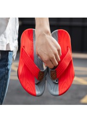 Summer Men Flip Flops Massage Insoles Skid Protective Good Quality Double Sole Soft Comfortable Shoes Large Size Male Shoes Hot Sale