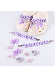 Luxury Designer Shoes Charms for Croc Fashion Clogs Shoe Charms Brand Retro Shoe Buckle Golden Chain Shoe Decorations 지비츠