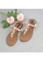 2022 summer casual shoes fashion women gladiator sandals rhinestone simple out sandals comfortable flat buckle shoes woman