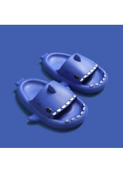 2021 summer indoor outdoor slippers lovely cartoon shark shape slides women shoes parent-child children flip flops men couples