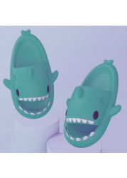 2021 summer indoor outdoor slippers lovely cartoon shark shape slides women shoes parent-child children flip flops men couples