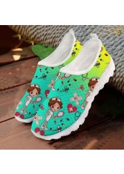 Rimocy Nursing Shoes Women Print Breathable Sneakers Woman Slip On Light Non-slip Flats Ladies Soft Bottom Casual Sneakers