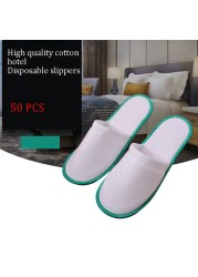 50pcs Disposable Slippers Men Women Business Travel Passenger Shoes Home Guest Slippers Hotel Beauty Club Shoes Indoor Slippers