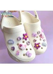 1 Set Handmade DIY Crocs Charms Bling JIBZ Buckle Rhinestone Accessories Metal Chain Clog Garden Shoe Decoration Girls 지지