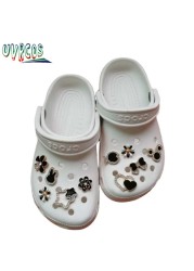 1 Set Handmade DIY Crocs Charms Bling JIBZ Buckle Rhinestone Accessories Metal Chain Clog Garden Shoe Decoration Girls 지지