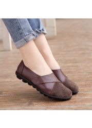 sun00 2022 new women's shoes-women's loafers shoes women's soft genuine leather shoes large size ladies shoes