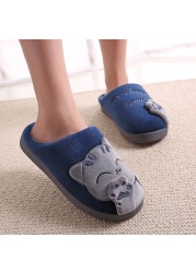 Women Winter Home Slippers Cartoon Cat Shoes Soft Plush Warm Indoor Slippers Bedroom Lovers Couples Dropshipping