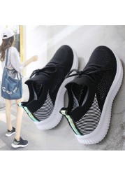 Women's shoes 2021 spring new white breathable sports mesh versatile summer hollow walking flying woven non-slip ladies sneakers