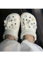 لطيف Crocs السحر الفاخرة مصمم حجر الراين بلينغ اللؤلؤ سلسلة ل Croc حذاء زهرة اكسسوارات هدية ل تسد فتاة