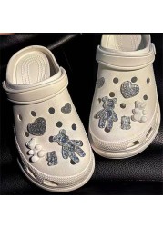 لطيف Crocs السحر الفاخرة مصمم حجر الراين بلينغ اللؤلؤ سلسلة ل Croc حذاء زهرة اكسسوارات هدية ل تسد فتاة