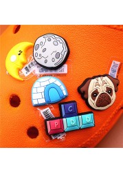 Original Space Alien Designer Shoe Charms 5pcs/lot Croc Buckle Luxury Accessories Rainbow Sun Clog Dog Jewelry Decorations Jibz