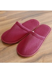 1 Pair Simple Unisex Solid Color Slippers Hotel Travel Spa Portable Men Slippers Disposable Guest Home Indoor Cloth Men Slippers