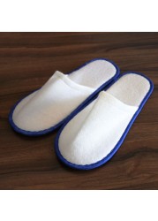 1 Pair Simple Unisex Solid Color Slippers Hotel Travel Spa Portable Men Slippers Disposable Guest Home Indoor Cloth Men Slippers