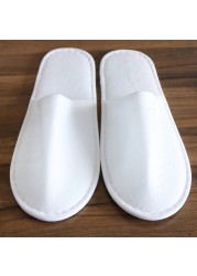 1 Pair Simple Unisex Solid Color Slippers Hotel Travel Spa Portable Men Slippers Disposable Guest Home Indoor Cloth Men Slippers