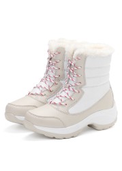 New winter women boots high quality keep warm mid-calf snow boots women lace-up comfortable ladies boots chausiras femme