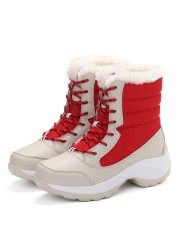 New winter women boots high quality keep warm mid-calf snow boots women lace-up comfortable ladies boots chausiras femme