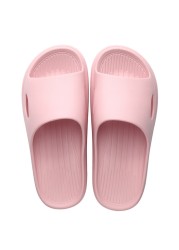 Thin Bottom Slippers Women Striped Soft Bottom Plastic Slippers Indoor Home Noise Reduction Sandals Bathroom Non-slip Flip Flops