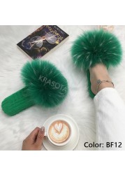 Ladies Slippers Flat Flip Flops Women Shoes Soft Luxury House Platforms Sandals Real Fur Slides Summer Fluffy Fashion Slippers