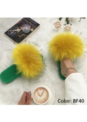 Ladies Slippers Flat Flip Flops Women Shoes Soft Luxury House Platforms Sandals Real Fur Slides Summer Fluffy Fashion Slippers