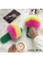 Ladies Slippers Flat Flip Flops Women Shoes Soft Luxury House Platforms Sandals Real Fur Slides Summer Fluffy Fashion Slippers