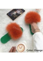 Ladies Slippers Flat Flip Flops Women Shoes Soft Luxury House Platforms Sandals Real Fur Slides Summer Fluffy Fashion Slippers