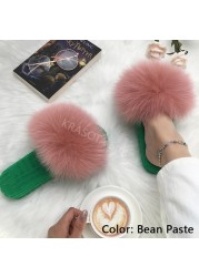 Ladies Slippers Flat Flip Flops Women Shoes Soft Luxury House Platforms Sandals Real Fur Slides Summer Fluffy Fashion Slippers