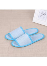 1 Pair Hemp Slippers Simple Men Women Hotel Travel Spa Portable Folding House Disposable Home Guest Indoor Slippers Plus Size