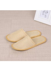 1 Pair Hemp Slippers Simple Men Women Hotel Travel Spa Portable Folding House Disposable Home Guest Indoor Slippers Plus Size