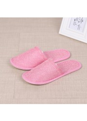 1 Pair Hemp Slippers Simple Men Women Hotel Travel Spa Portable Folding House Disposable Home Guest Indoor Slippers Plus Size