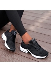 Women's shoes breathable light comfortable sports shoes running shoes white mesh wedges casual chunky vulcanize shoes