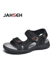 Super Light Summer Men Sandals Brand Beach Water Shoes Outdoor Breathable Trekking Fashion Sandals Fishing Genuine Leather Shoes