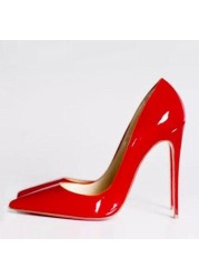 Extreme high heels pointed toe new ladies sexy high-heeled shoes women wedding party shoes pure color all-match