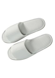 Disposable Slippers, 1 Pair Closed Toe Disposable Slippers Size Fit Men Women Hotel Spa Guest Used, (White) 28cm