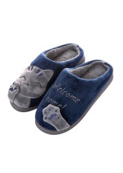 Winter Women Slippers Cartoon Lucky Cat Shoes Fluffy Plush Warm Non-slip Cotton Slippers Home Indoor Couple Fashion Shoes Female