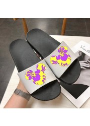 Women Cartoon Slippers Summer Indoor Slippers Cute Animal Beach Flip Flops Bathroom Home Slippers Non-slip Bathroom Home Slides