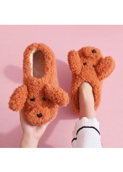 Women Winter Cute Animal Slippers Fashion Kawaii Fluffy Winter Warm Slippers Female Cartoon Milk Cow Indoor Slippers Funny Shoes