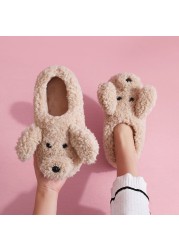 Women Winter Cute Animal Slippers Fashion Kawaii Fluffy Winter Warm Slippers Female Cartoon Milk Cow Indoor Slippers Funny Shoes