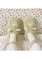 Women Winter Cute Animal Slippers Fashion Kawaii Fluffy Winter Warm Slippers Female Cartoon Milk Cow Indoor Slippers Funny Shoes