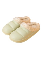 Men and women winter slippers fur slippers passionate and comfortable garden clogs mules slippers home cotton shoes couple indoor slippers