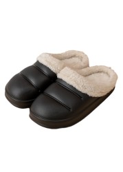 Men and women winter slippers fur slippers passionate and comfortable garden clogs mules slippers home cotton shoes couple indoor slippers