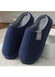 2021 winter women slippers eva waterproof warm plush home shoes ladies non-slip indoor soft sole cotton slides couple shoes